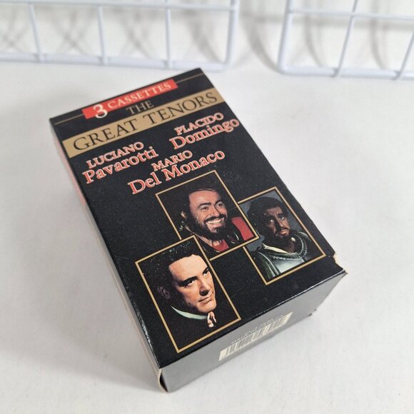 Vintage The Great Tenors Pavarotti Domingo Del Monaco 3 Cassette Tape Set Madacy - Picture 1 of 15